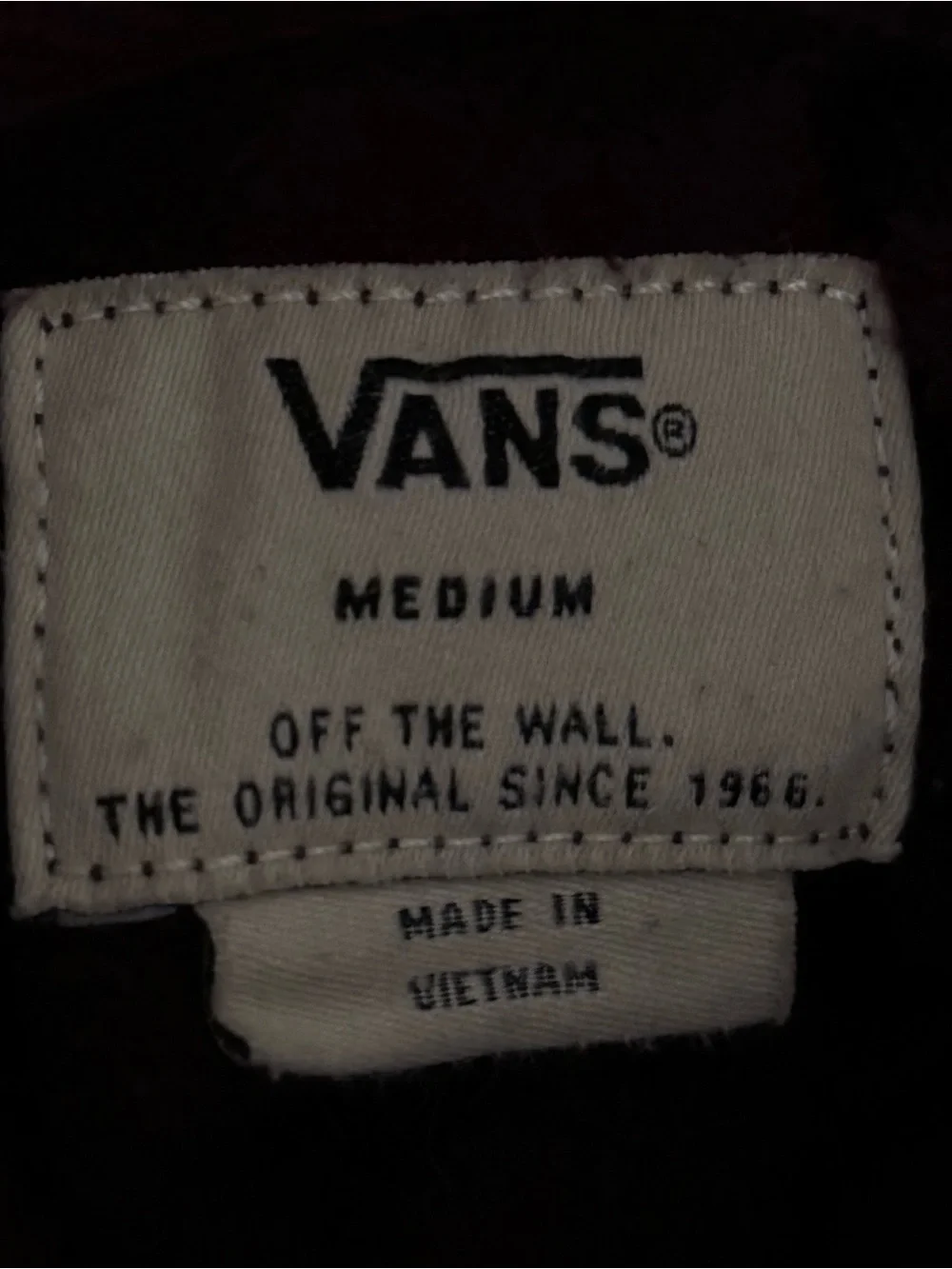 Vans Men's Zip-Up Hoodie - Burgundy with Black Logo